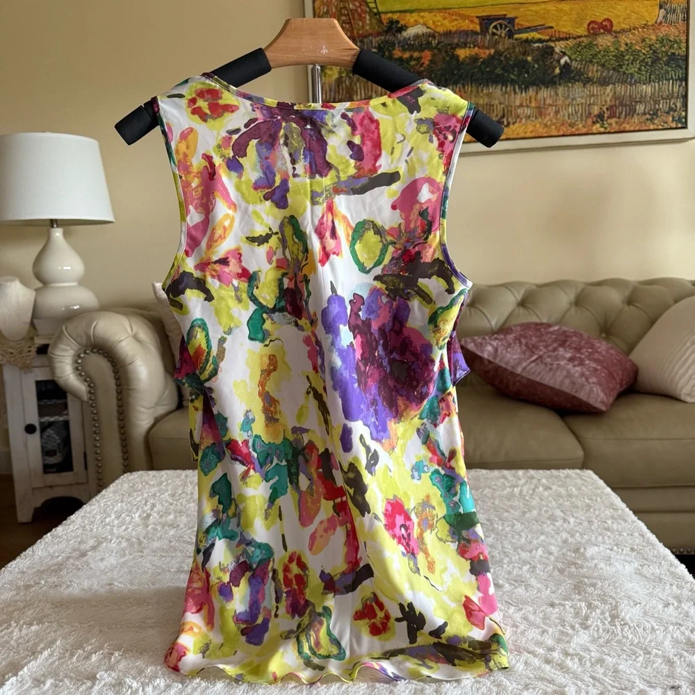 Daisy Fuentes Colorful Sleeveless Floral Top - Picture 5 of 6